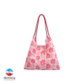 Bolso tote de lona floral estilo coreano