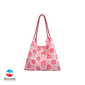 Bolso tote de lona floral estilo coreano
