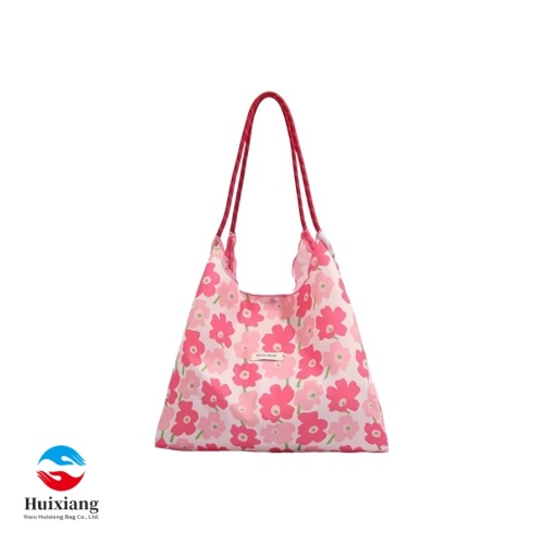 Bolso tote de lona floral estilo coreano