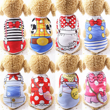 Summer Small Dog Clothes: Cartoon Shirts and Vests for Puppies and Terriers