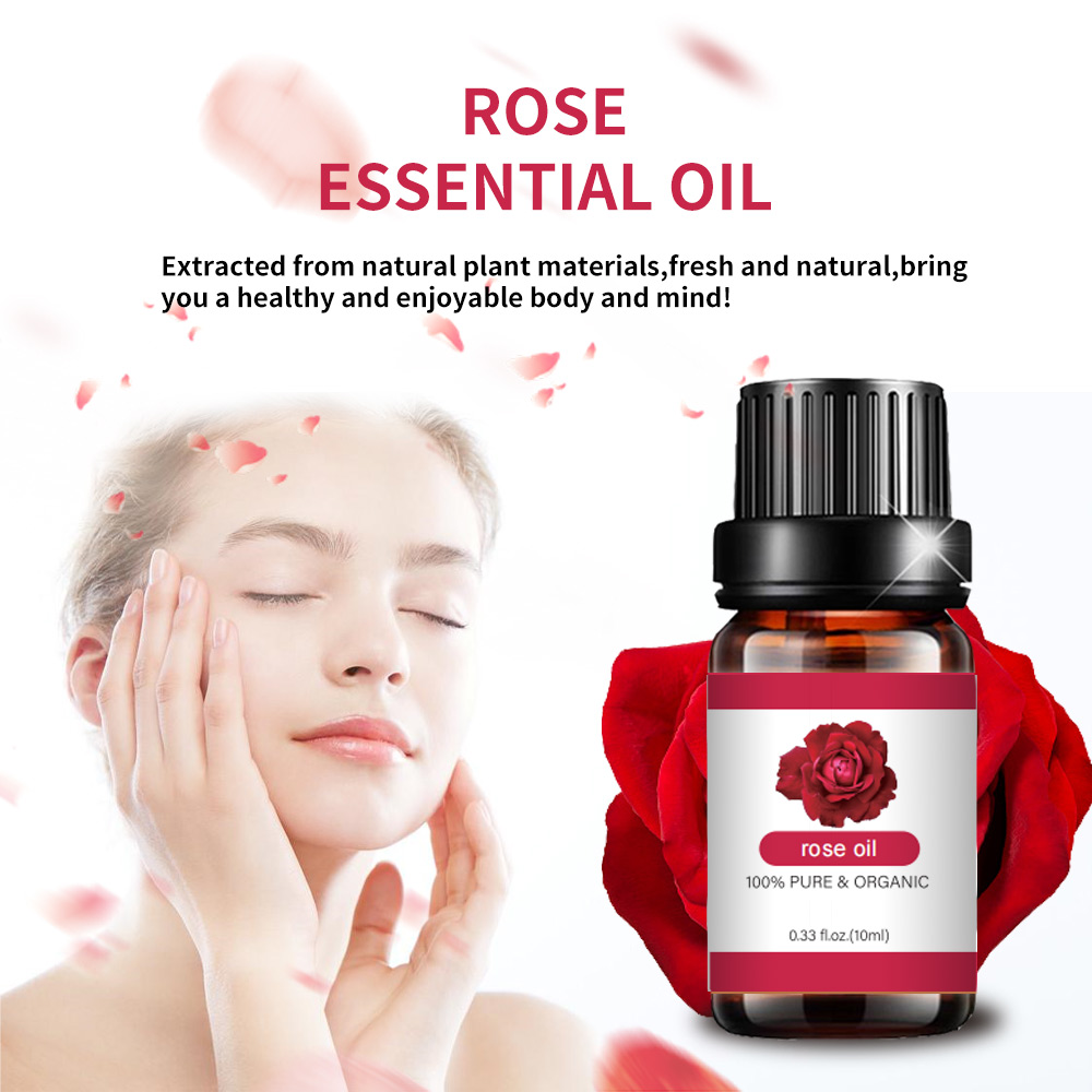 Grosir 100% Pure Organik Damaskus Rose Rose Aromaterapi Minyak Rose Minyak Essential Untuk Kulit Wajah Rambut Diffuser