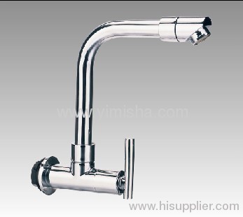 Horizontal 180mmx G1/2x Dia.22mm Brass Chrome Plated Single Handle Kitchen Faucet 
