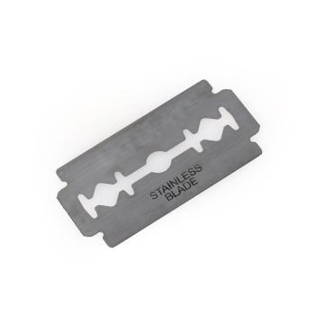 Double edge razor blade for disposable razor material