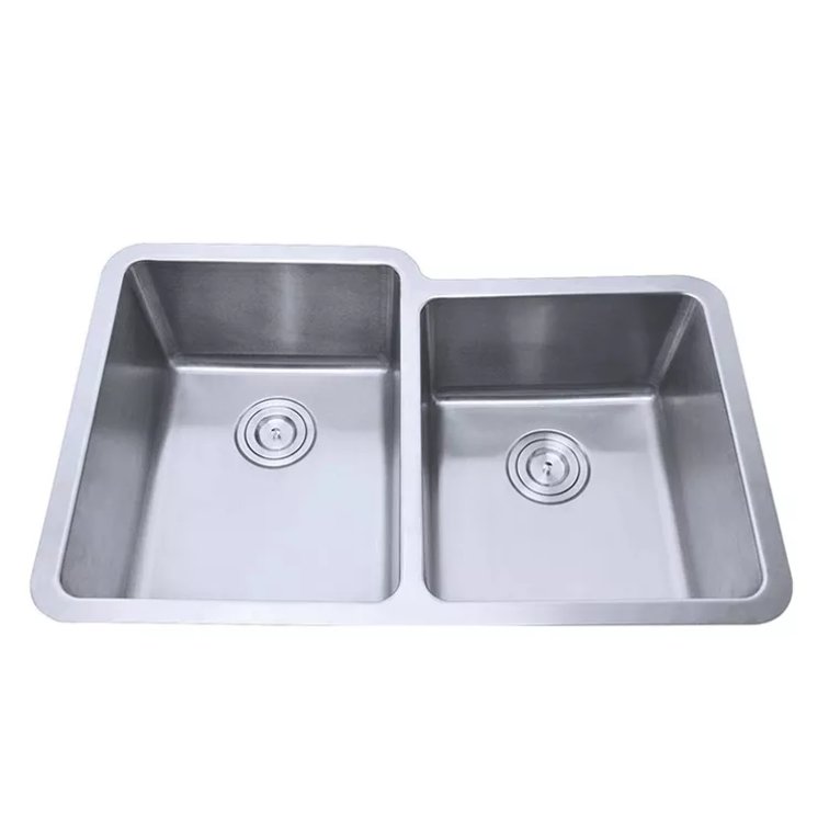 주방 디자인을위한 Retangular R25 Undermount Double Bowl