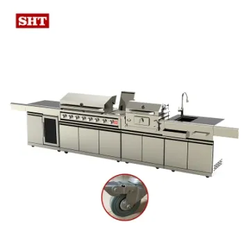 Low Price Patio Gas Charcoal Barbecue Grill Outdoor Kitchen Cabinet with Fridge