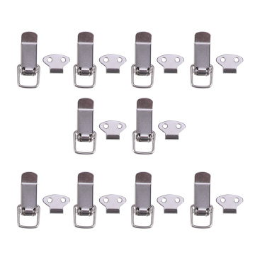 10pcs Stainless Steel Spring Loaded Toggle Clips Case Box Chest Trunk Latch Catches Clamps