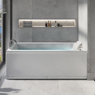 White Whirlpool Massage Acrylic Bathtub - Double Shower Bathtub