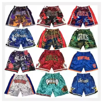 High Quality Men's Mesh Breathable Retro Basketball Shorts with Zipper Pockets