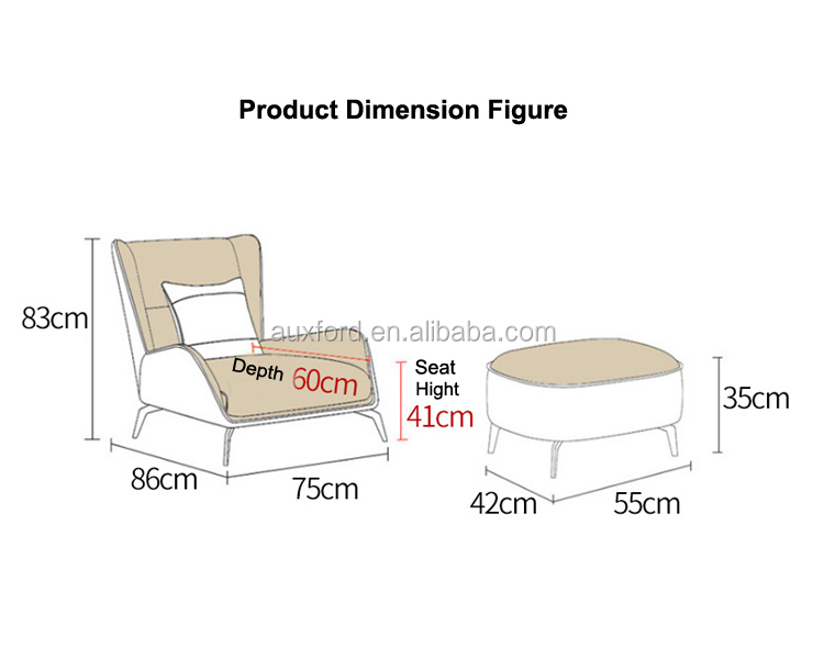 2020 hot sales recliner chair leather real modern orange living room furniture