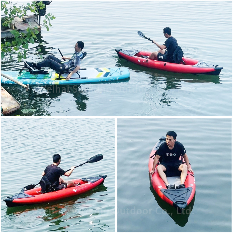 Hot Selling Portable Inflatable Pedal Kayak for Fishing