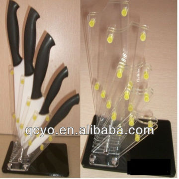 2013Shenzhen hot sale plastic knife display stand for 5pcs knives
