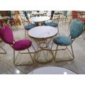 Coffee Table And Chairs Nordic Style Iron Metal Frame Velvet Dining Chair Factory