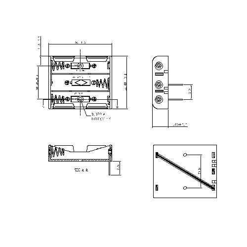 3-AAA-cellbatterihållare/fodral/lådor Dip