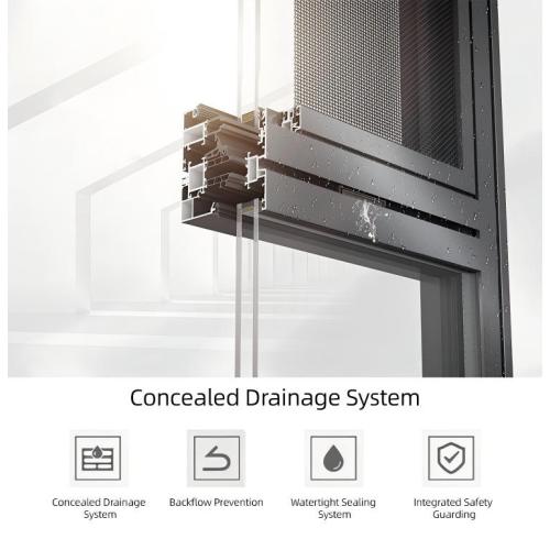 Sistema de janela de batente de alumínio à prova d'água