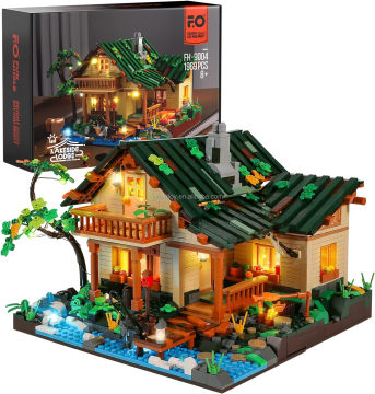 LED Lit Lake House Funwhole FH9004: An Engaging Building Blocks Puzzle Assembly Toy for Kids