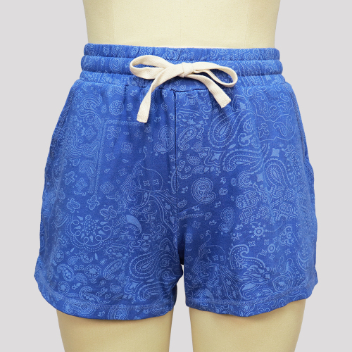 Shorts de corrida azul das mulheres