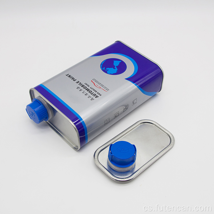 1l prázdná obdélníková plechovka na motorový olej