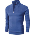 Mens Slim Fit Zip Up Mock Neck tröja