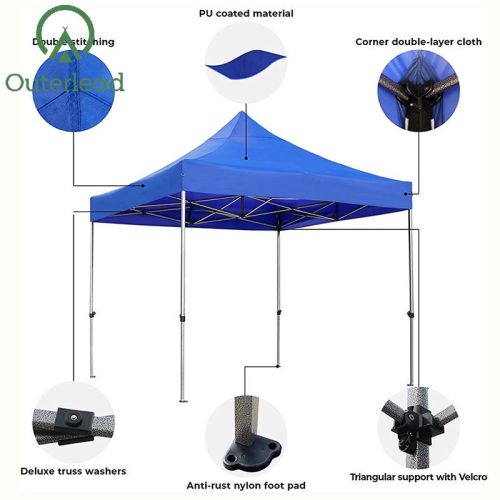 Folding Canopy for Shop Heavy Duty Adjustable 10x10' Pop Up Canopy Tent Manufactory