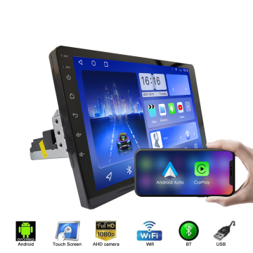 9 Inch 1 Din Android Car Stereo with CarPlay, Android Auto, WiFi, BT