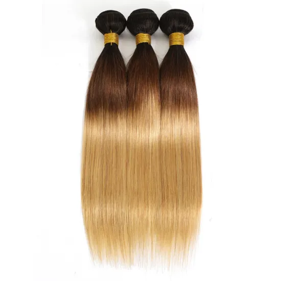 10A 12A Unprocessed Virgin Peruvian Hair Bundles, Ombre 3 Color 1b/4/27# Straight Mink Raw Virgin Peruvian Human Hair Weave