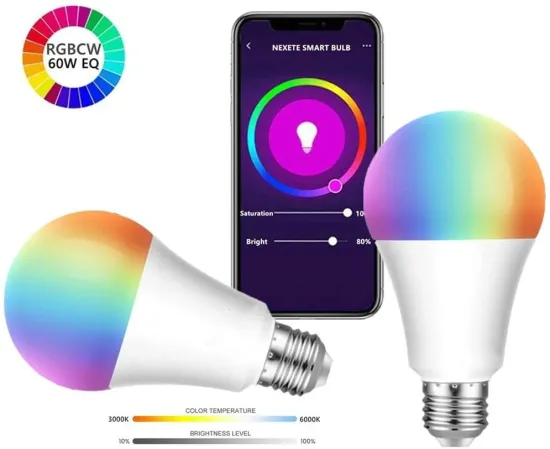 Tuya Smart Charge RGB LED Light Bulb with Alexa and Google Home App Control, 7W/10W