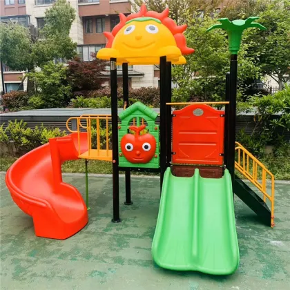 Outdoor Swing and Slide Play Set - Swingset with Swings for Playground