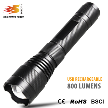 Super bright XML-U2 zoomable heavy duty aluminium led rechargeable torch light