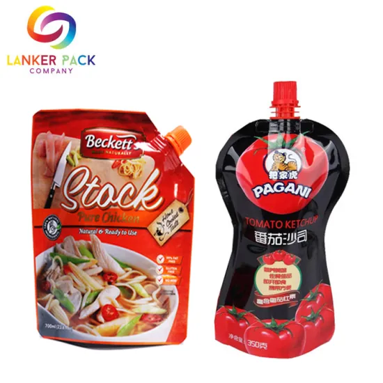 Custom Printed Resealable Food Grade Spouted Pouches Doypack
