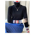 Rolled Hem Collar Simple Sweatshirt