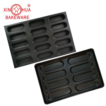 Aluminum Steel Hotdog Bread Loaf Pans Multi-Strap Perforated Baking Trays