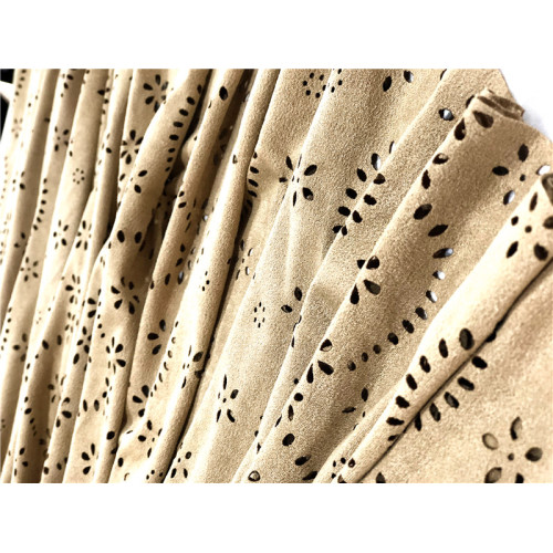 Factory Price Suede With Punch Poly Spandex Suede Faux Perforated Supplier