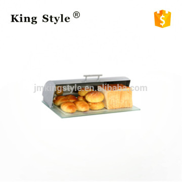 Metal Bread Bin / Bread Box / Bread Case With Glass Base (KS-BB007)