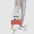 Hoop Dreamer Basket-bertema Canvas Tote