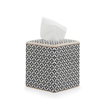 Ceramic Square Black and White Toilet Paper Holder with Napkin Dispenser