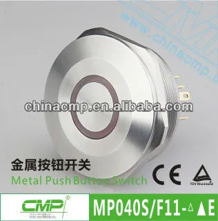CMP 40mm stainless steel waterproof led illuminated big push button switch