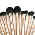 9pc rose gold metal makeup brush