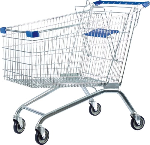 European style steel supermarket shopping cart trolley