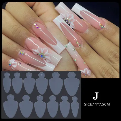 Wholesale 12 Pcs/Sheet Builder Extension Accessories Silicone Dual Form Guides Nail Forms