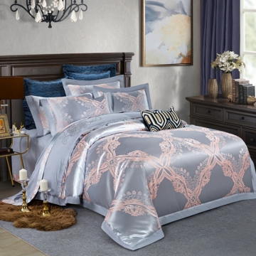 Tencel embroidery jacquard bedding set