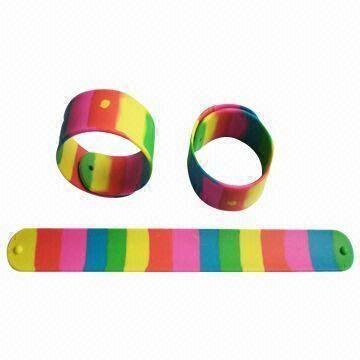 Colorful Slap Silicone Bracelets, Meets EU Standards, Suitable for Promotions/Gifts, Eco-friendly