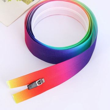 Zipper do nylon da fita da cor misturada do arco-íris