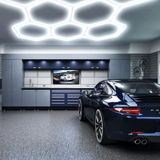 DIY 110v/220v 6500K White LED Hexagon Honeycomb Garage Ceiling Panel for Energy Saving