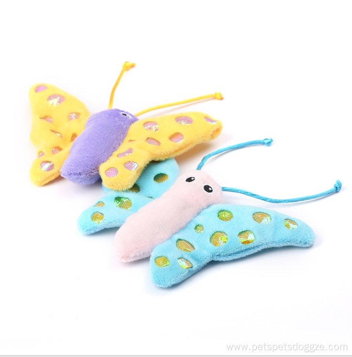 Cute butterfly shape paper wings catnip pet toy