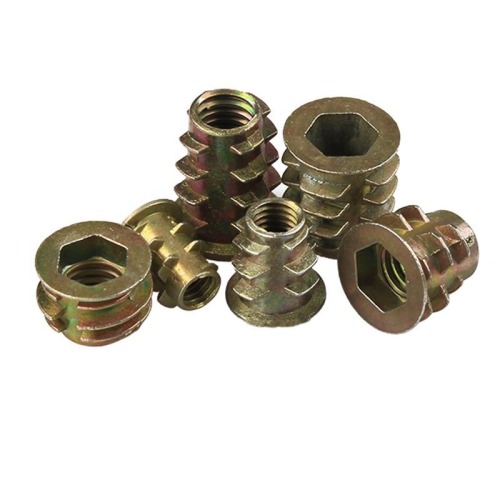 Flanged Hex Drive Double Thread Wood Insert Nut