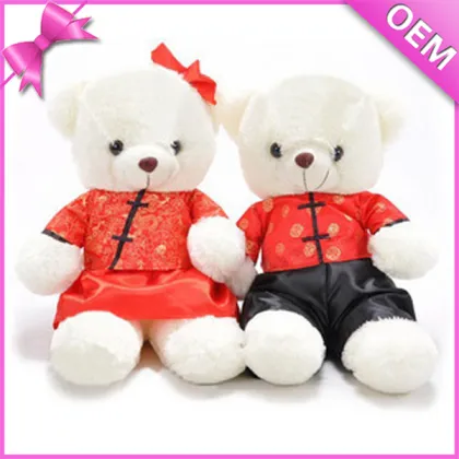 Hot Sale Fantastic A Couple of Wedding Teddy Bear With Tang Suit