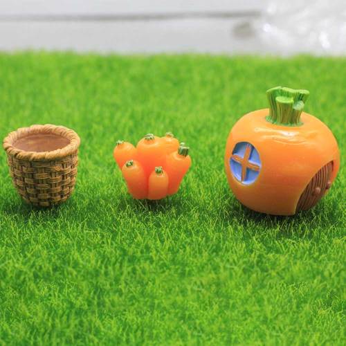 Cartoon Carota Conigli Fairy Garden Miniature Micro Landscape Decor Artigianato in resina animale Accessori per la decorazione domestica fai da te