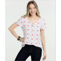 Blusas de gasa con estampado de flores de rayas Mujer Tops