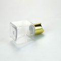 20ml 30ml 50ml 100 ml de paquete cosmético Travel Plastic Clear Bottle Square Hotel con gorra de oro