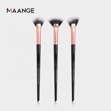 Custom Logo Professional Fan Shaped Makeup Brushes - MAANGE 3pcs Wholesale